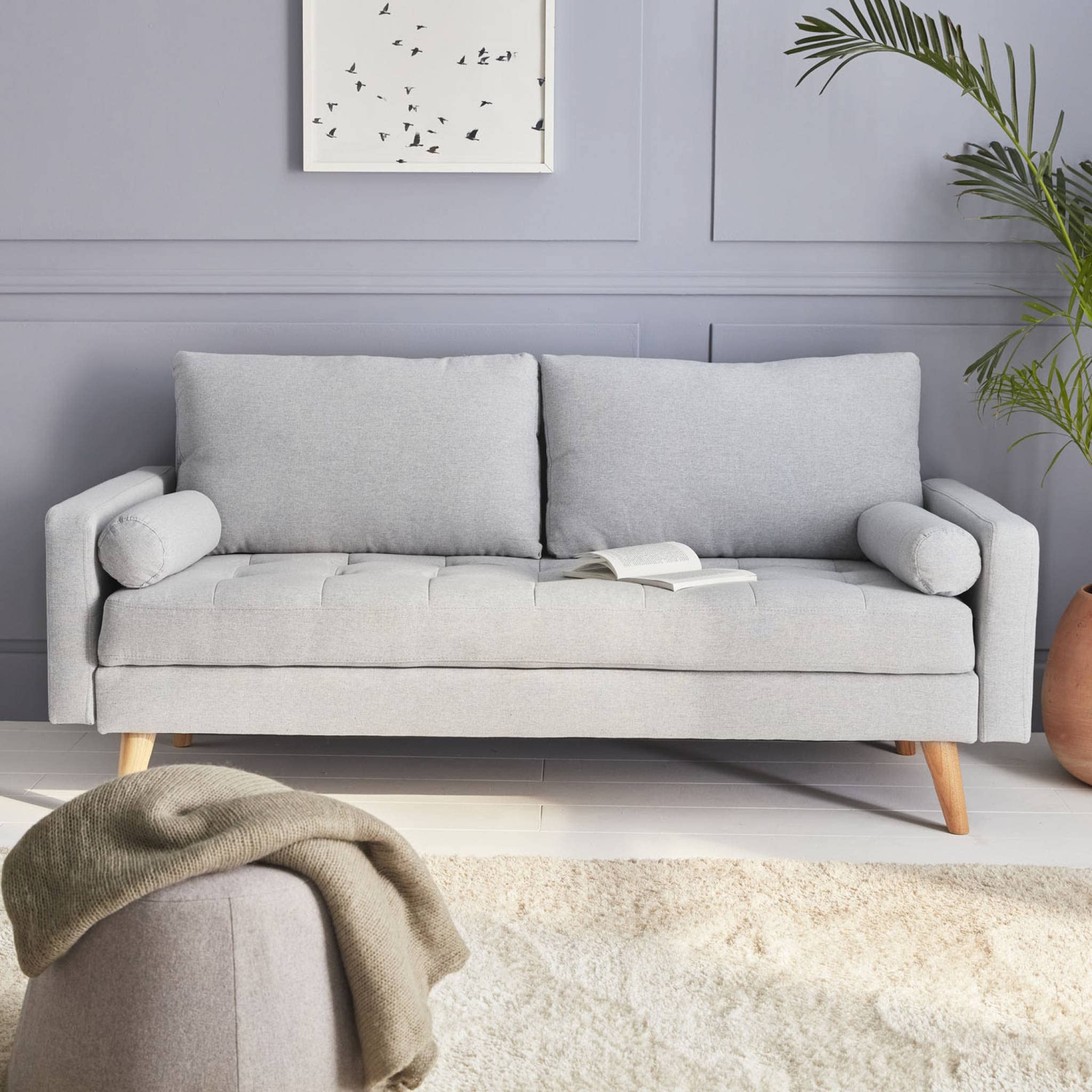 Nordic Sofa LUNA – 3-Sitzer (Grau)