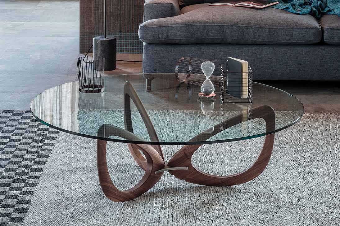 Couchtisch MIRA – Glas/Holz